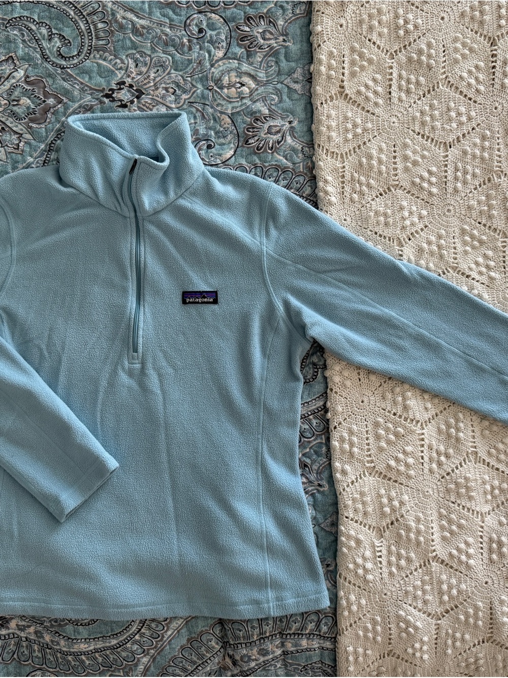 Patagonia Women's Light Blue Half-Zip Fleece Pullover